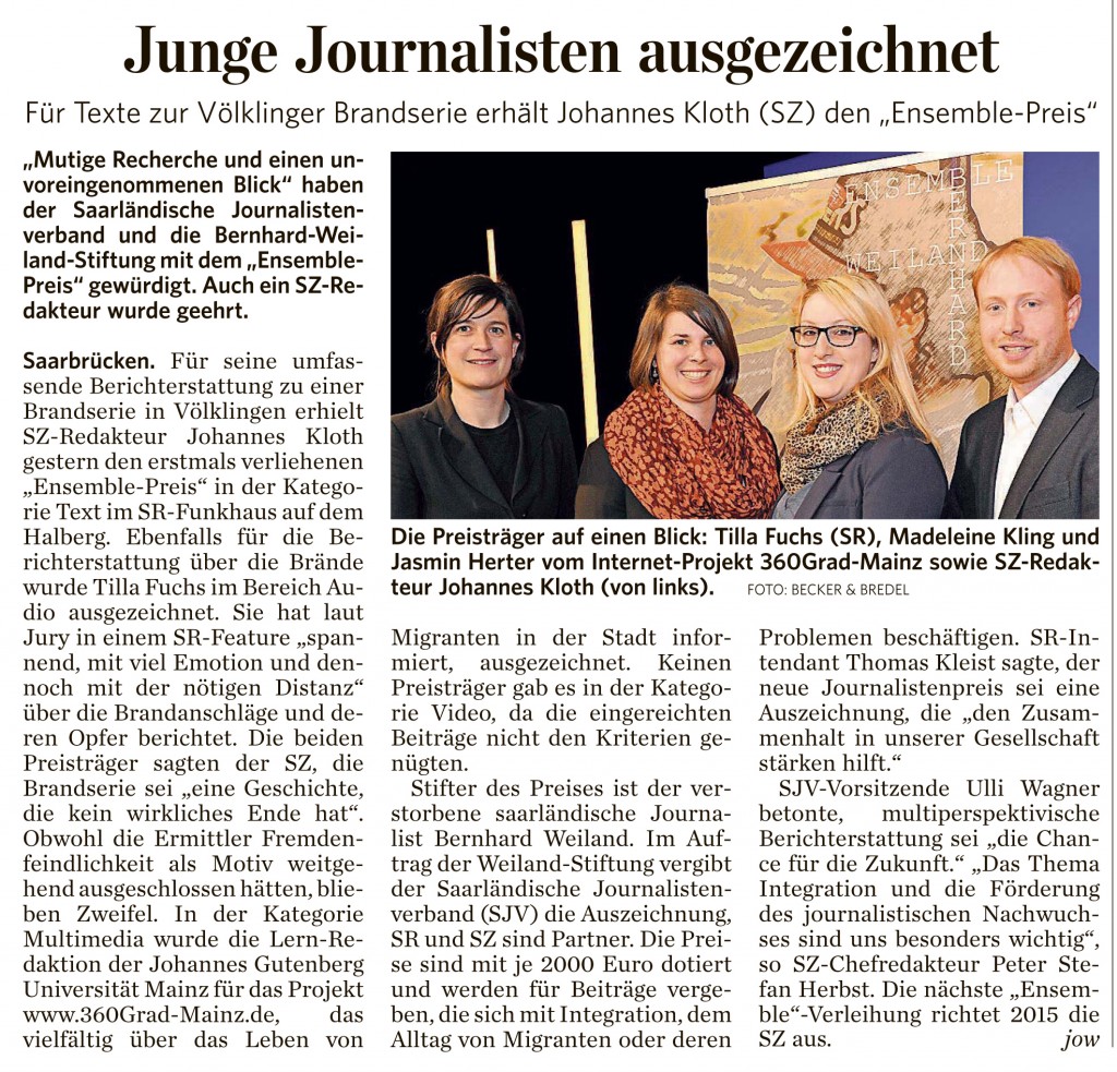 Saarbrücker Zeitung, 08.03.2013